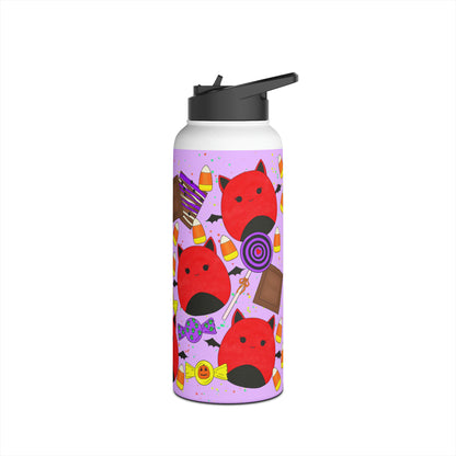 Cute Halloween Bat squish inspired +Candies(A) Stainless Steel Water Bottle, Straw Lid 32oz