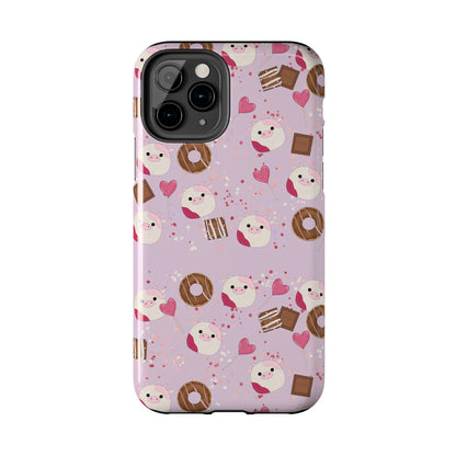 Cute Pink Cow squish inspired + Sweet Desserts/Treats Tough Phone Case. iPhone 7, 8, X, 11, 12, 13, 14 & more