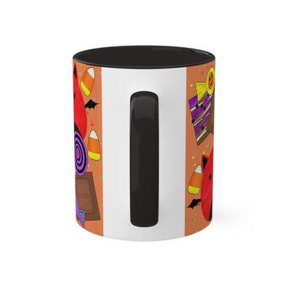 Cute Halloween Bat squish inspired+Treats (B) Colorful Mug, 11oz