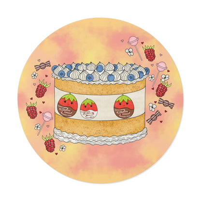 Tasty Chocolate Strawberries squish inspired + Cake (A) Round Vinyl Stickers