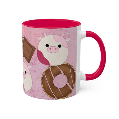 Cute Pink Cow squish inspired + Sweet Treats Mug, 11oz