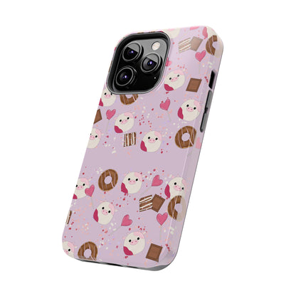 Cute Pink Cow squish inspired + Sweet Desserts/Treats Tough Phone Case. iPhone 7, 8, X, 11, 12, 13, 14 & more