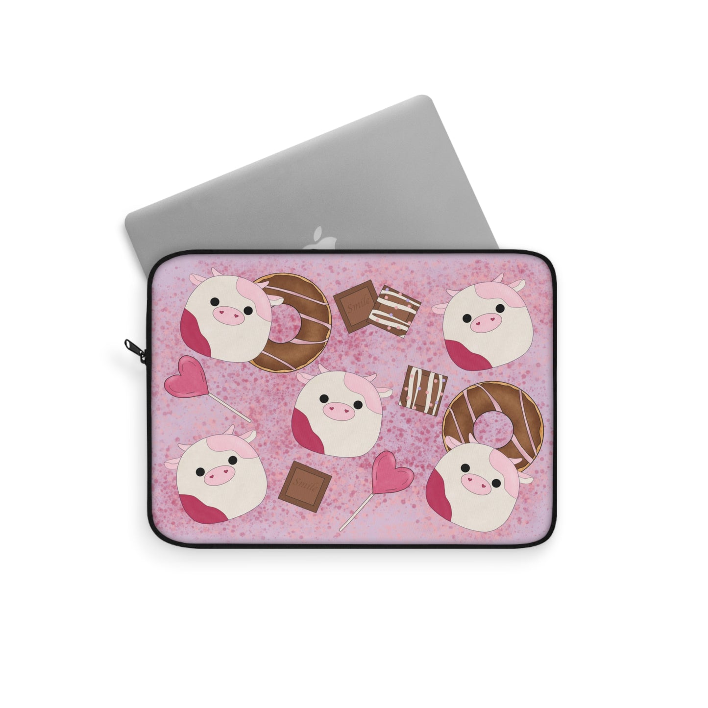 Pink Cow and Sweet Treats Squish Inspired Laptop Sleeve/Case