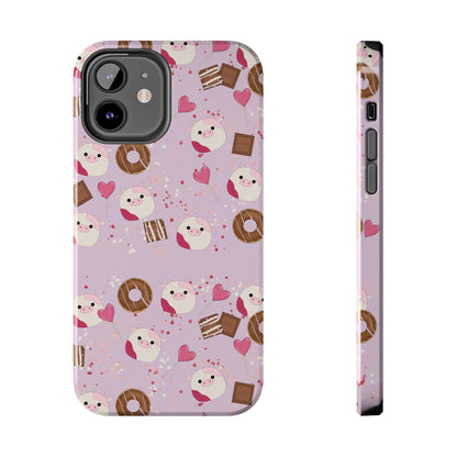 Cute Pink Cow squish inspired + Sweet Desserts/Treats Tough Phone Case. iPhone 7, 8, X, 11, 12, 13, 14 & more