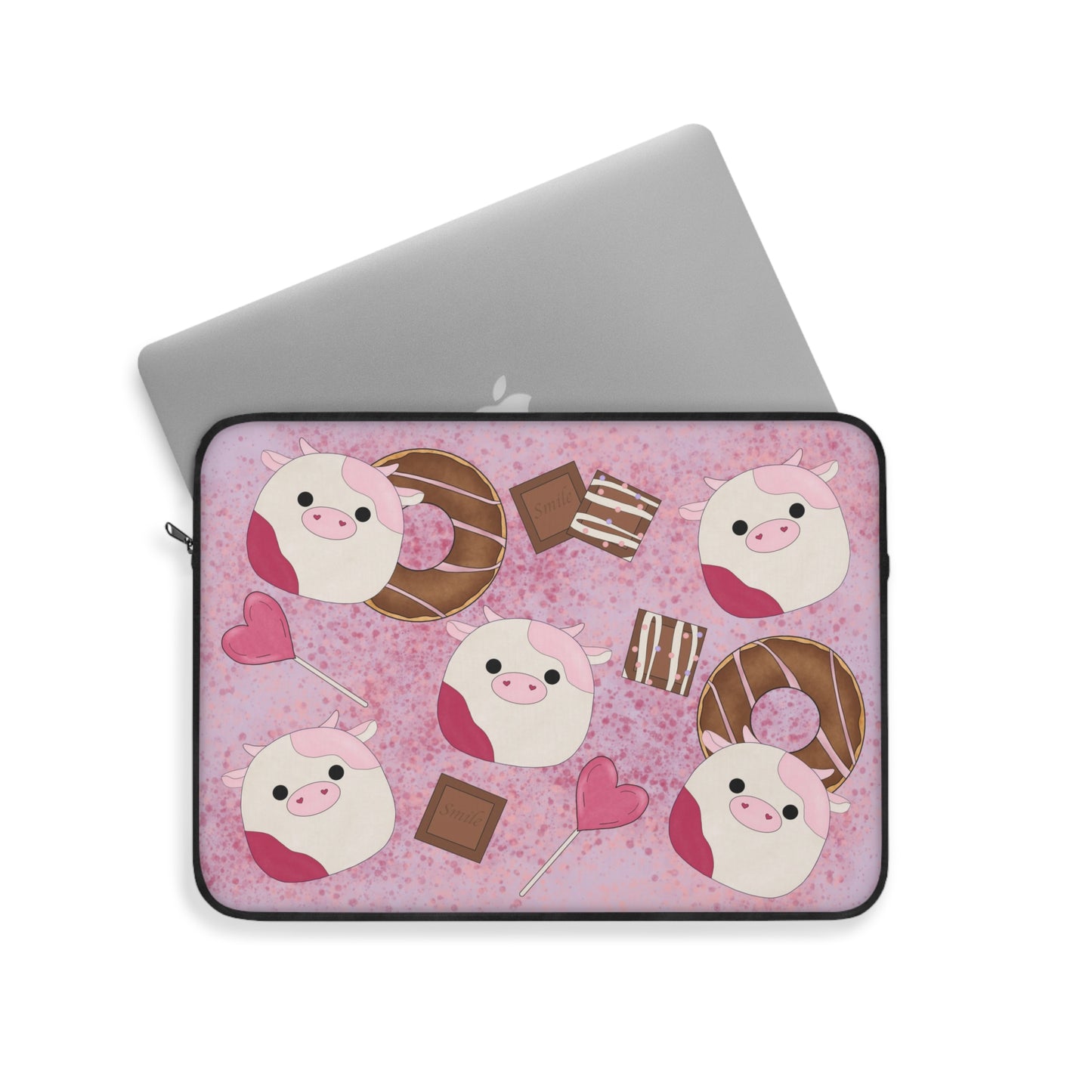 Pink Cow and Sweet Treats Squish Inspired Laptop Sleeve/Case