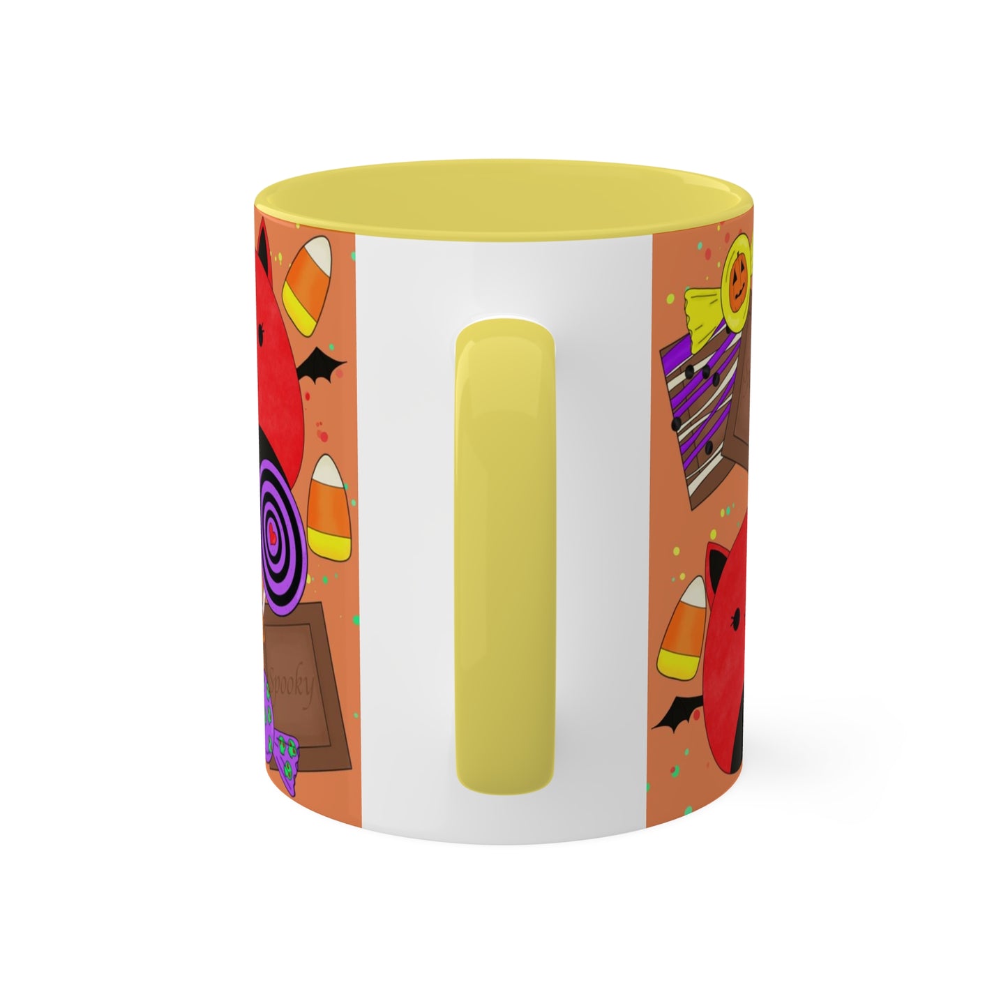 Cute Halloween Bat squish inspired+Treats (B) Colorful Mug, 11oz