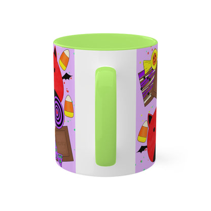 Cute Halloween Bat squish inspired+Sweet Treats (A) Colorful Mug, 11oz