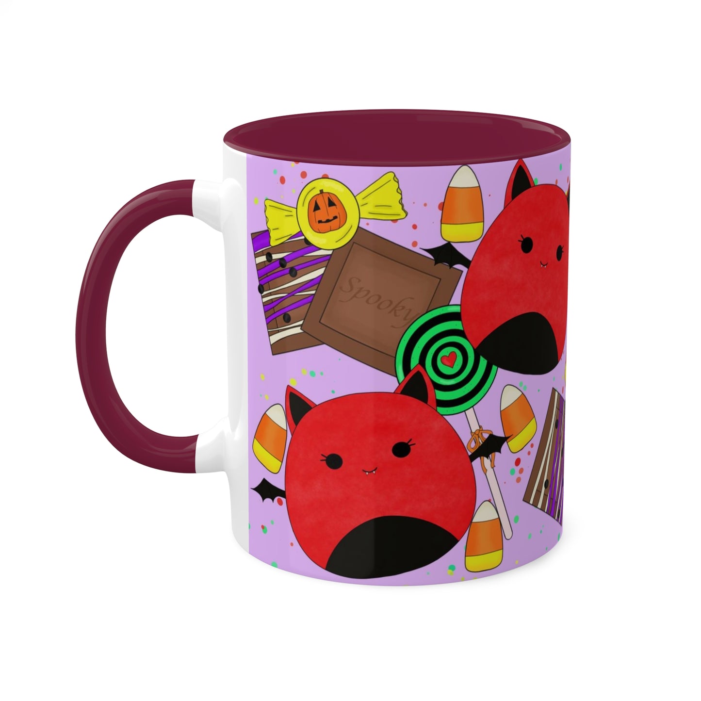 Cute Halloween Bat squish inspired+Sweet Treats (A) Colorful Mug, 11oz