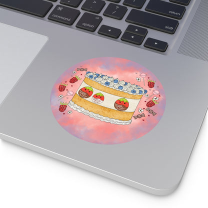 Tasty Chocolate Strawberries squish inspired + Cake (B)  Round Vinyl Stickers