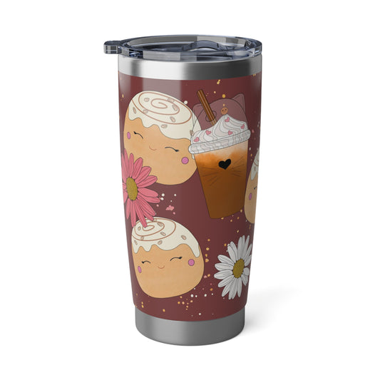 Cinnamon Bun squish inspired + Flower & Coffee Vagabond 20oz Tumbler