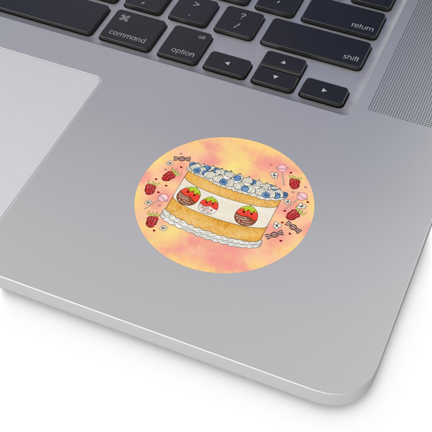 Tasty Chocolate Strawberries squish inspired + Cake (A) Round Vinyl Stickers