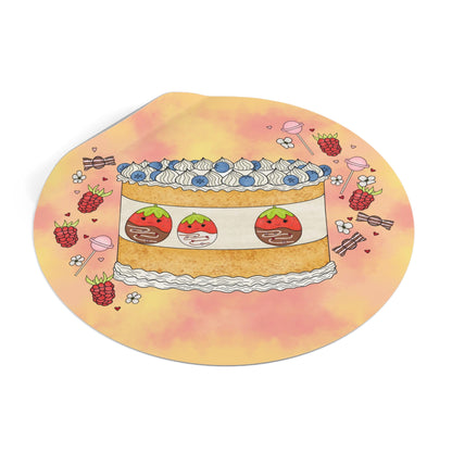 Tasty Chocolate Strawberries squish inspired + Cake (A) Round Vinyl Stickers