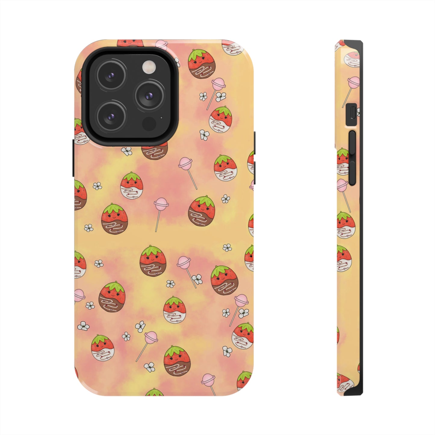 Tasty Chocolate Strawberries and Candy squish inspired Tough Phone Case iPhone 7, 8, X, 11, 12, 13, 14 & more