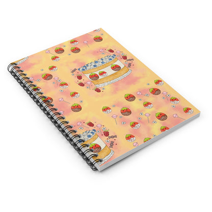 Tasty Chocolate Strawberries squish inspired + Cake Spiral Notebook - Ruled Line