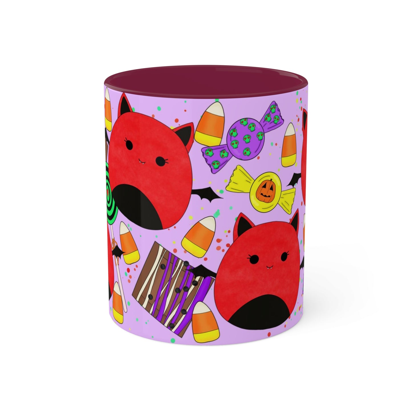 Cute Halloween Bat squish inspired+Sweet Treats (A) Colorful Mug, 11oz