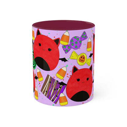 Cute Halloween Bat squish inspired+Sweet Treats (A) Colorful Mug, 11oz