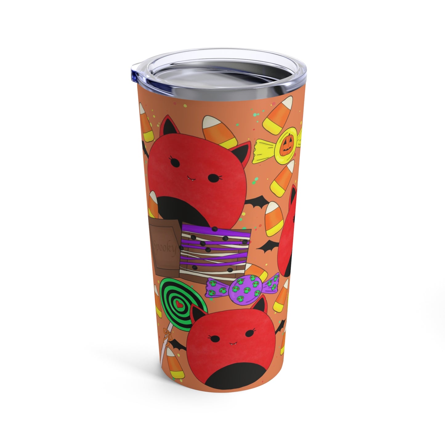 Cute Halloween Bat squish inspired+Candies (B) Tumbler 20oz