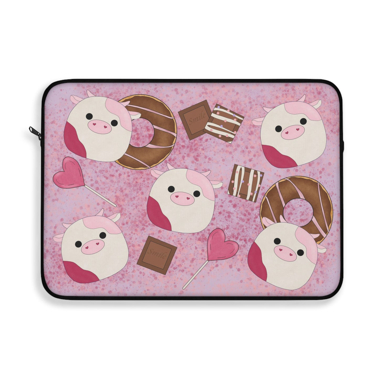 Pink Cow and Sweet Treats Squish Inspired Laptop Sleeve/Case