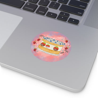 Tasty Chocolate Strawberries squish inspired + Cake (B)  Round Vinyl Stickers