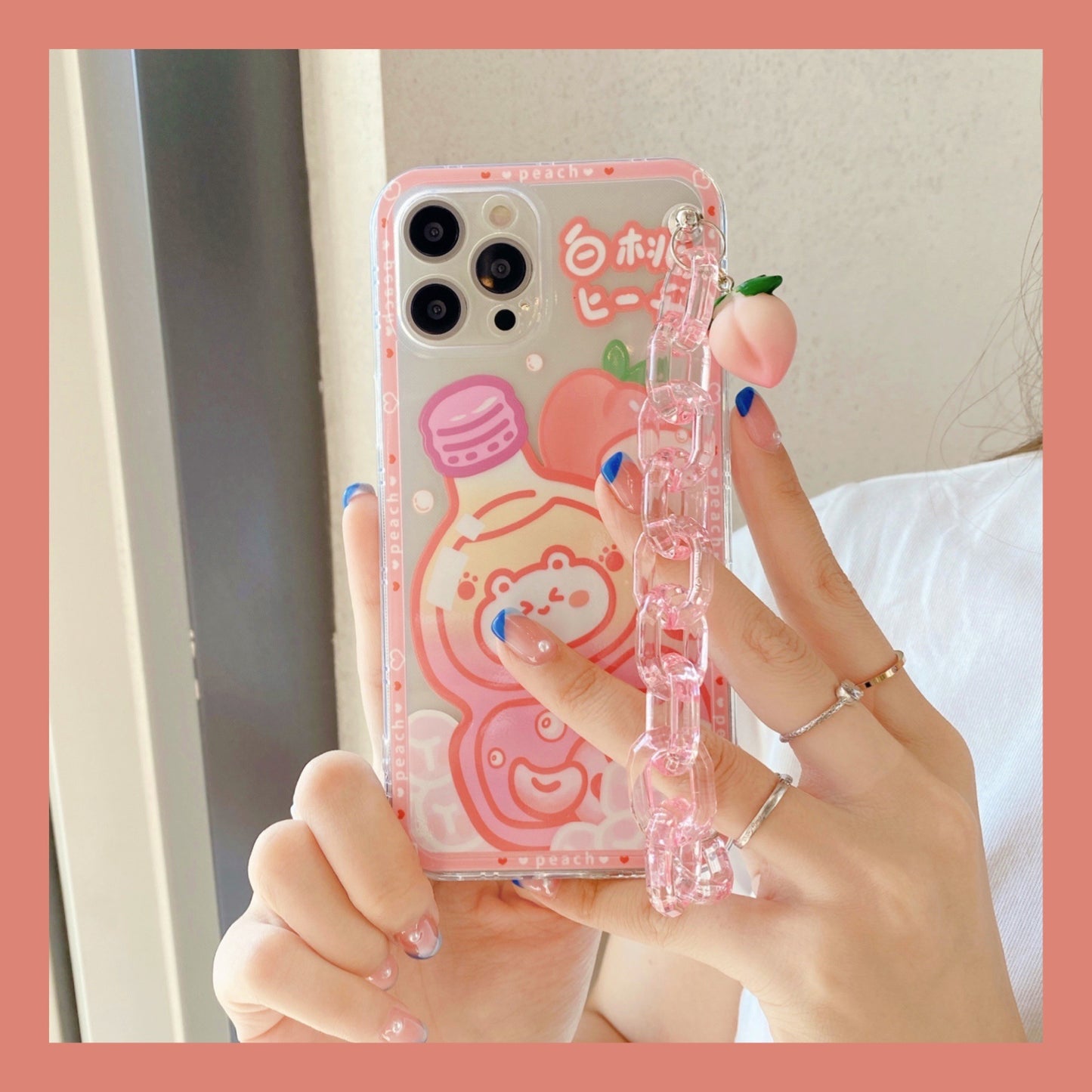 Adorable Peachy Drink Bear iPhone Case