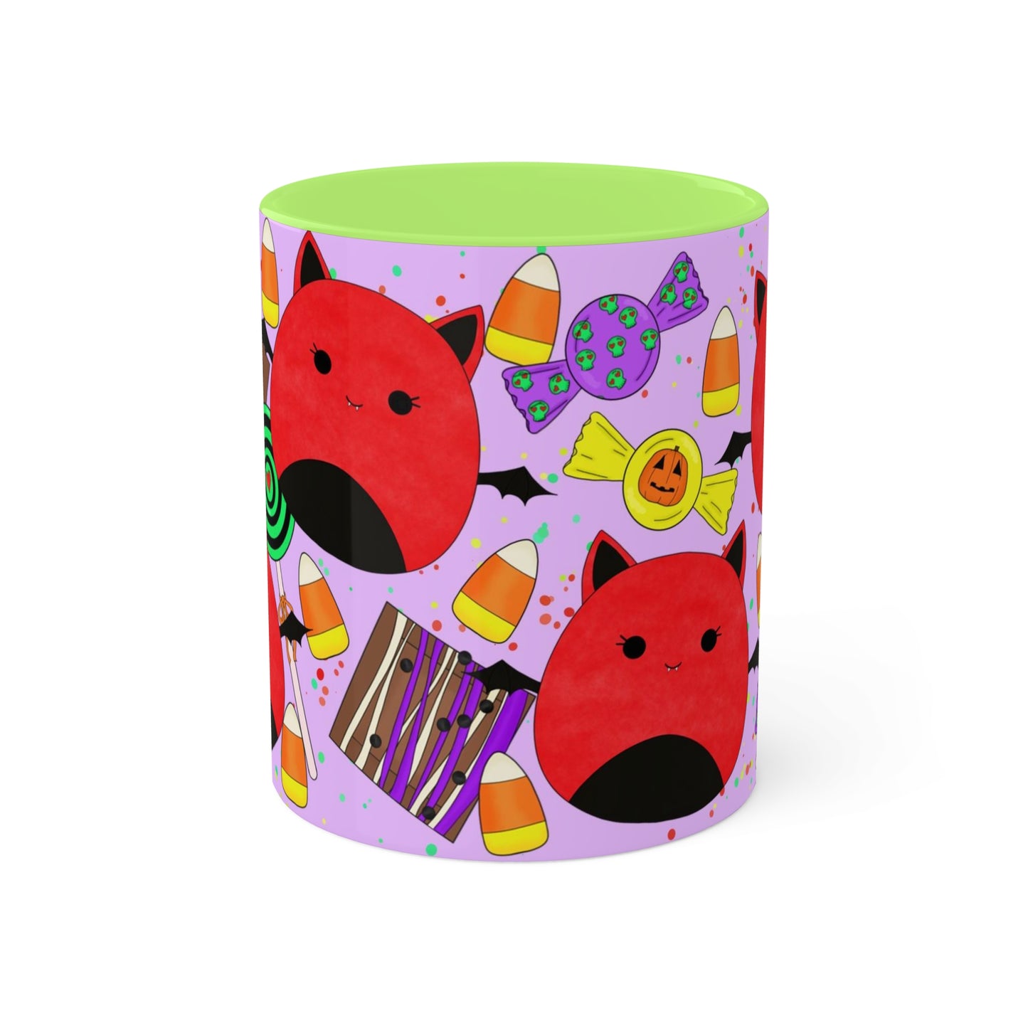 Cute Halloween Bat squish inspired+Sweet Treats (A) Colorful Mug, 11oz