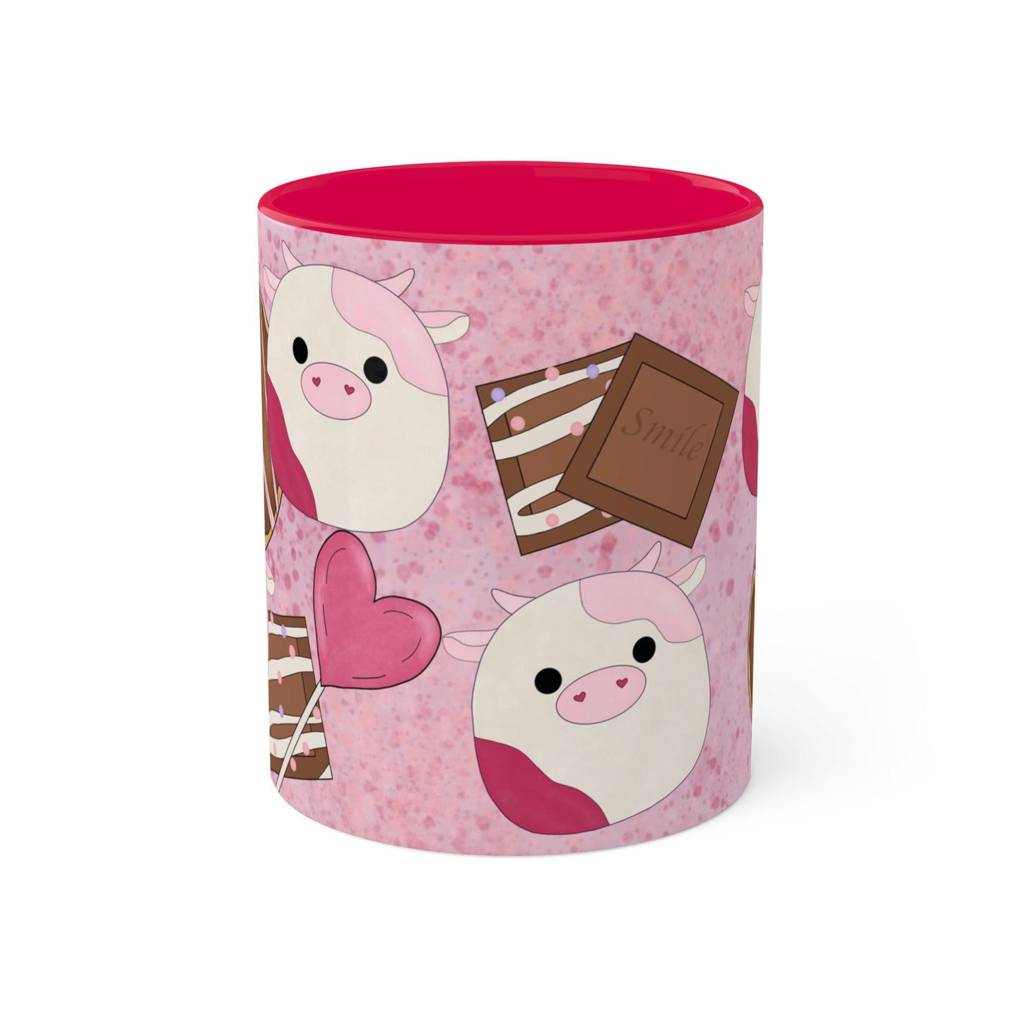 Cute Pink Cow squish inspired + Sweet Treats Mug, 11oz