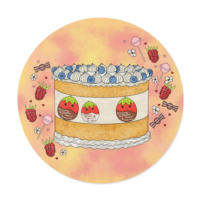 Tasty Chocolate Strawberries squish inspired + Cake (A) Round Vinyl Stickers