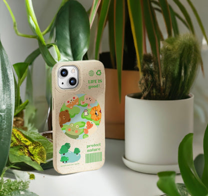 Adorable Animal Friends Fully Degradable iPhone Case