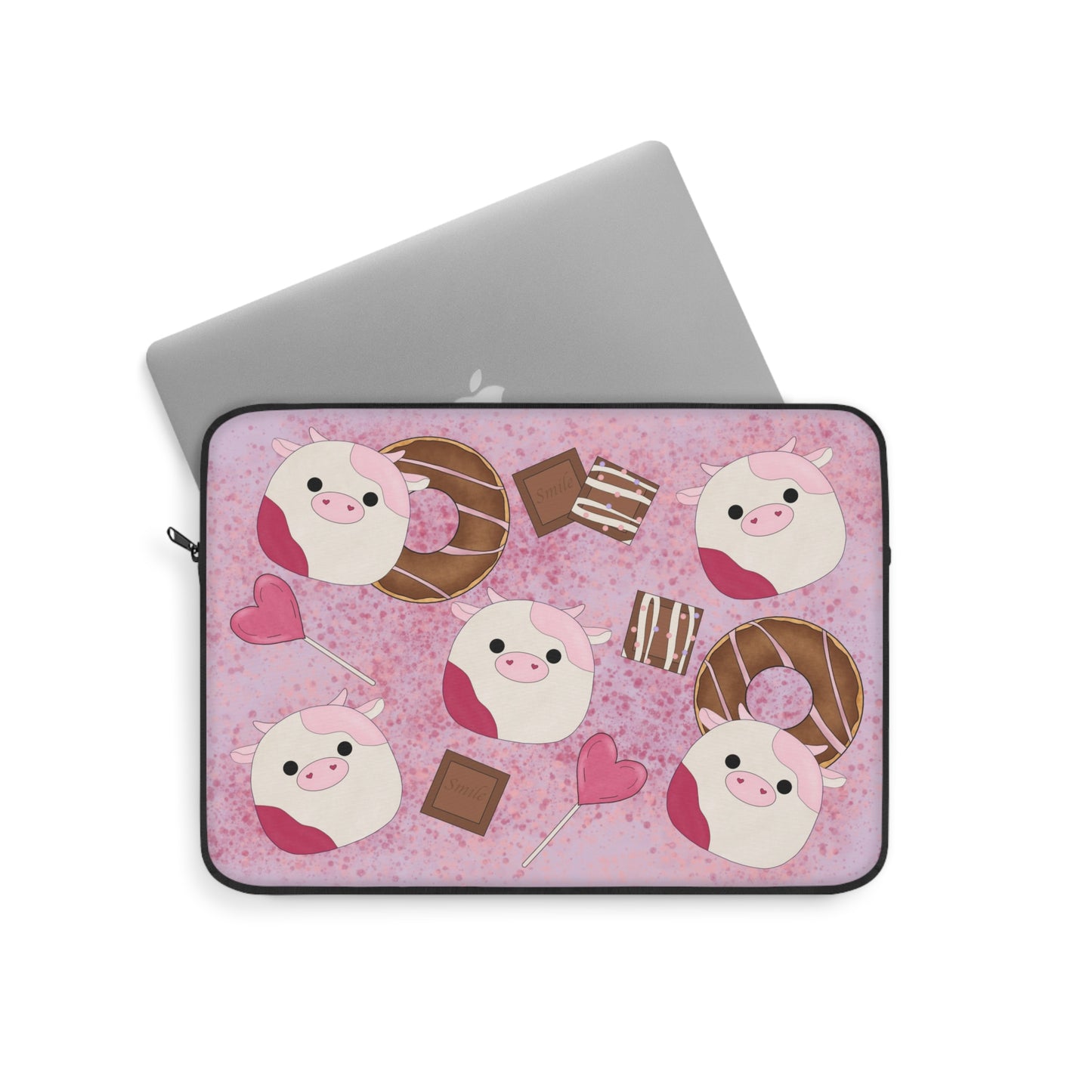 Pink Cow and Sweet Treats Squish Inspired Laptop Sleeve/Case