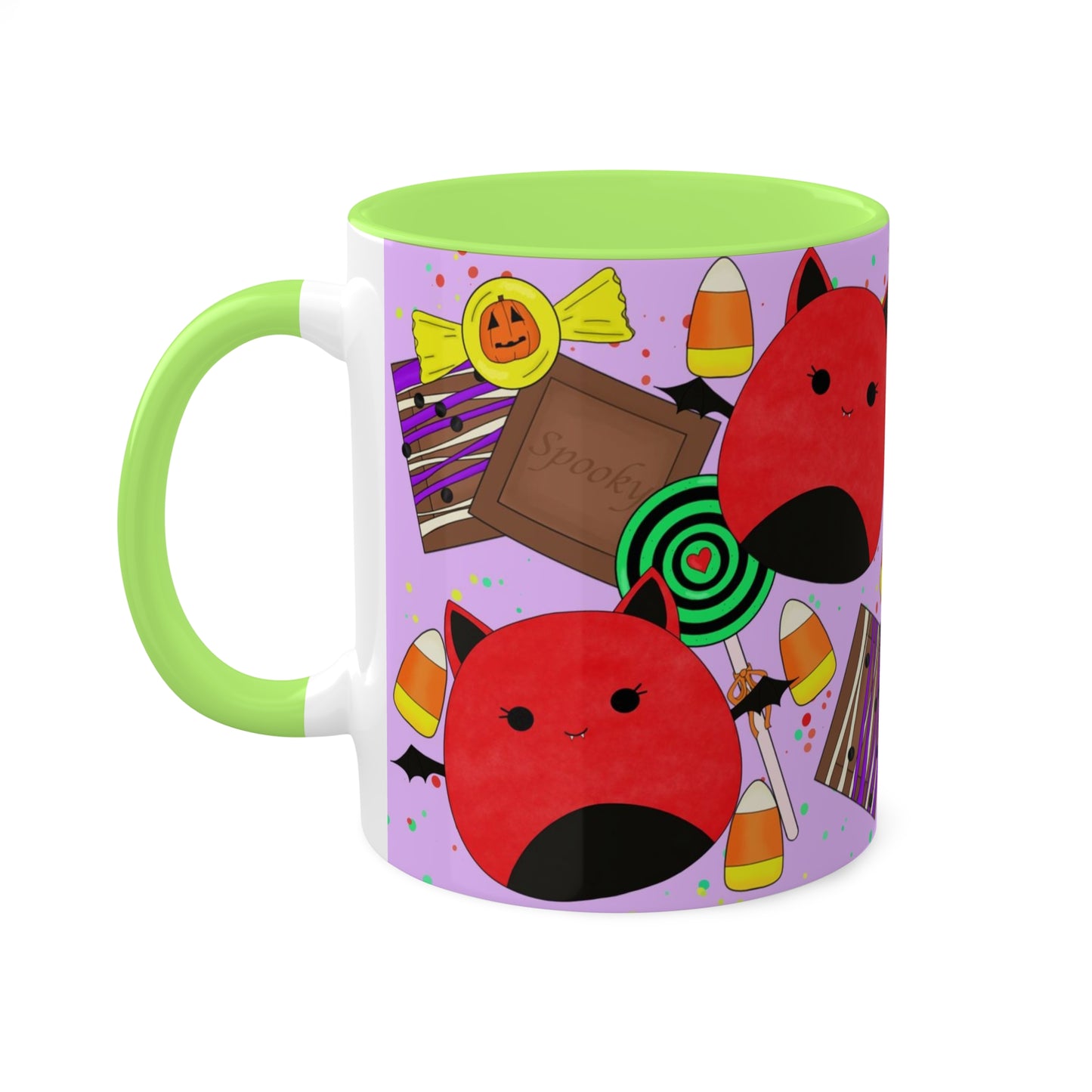 Cute Halloween Bat squish inspired+Sweet Treats (A) Colorful Mug, 11oz