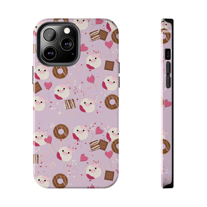 Cute Pink Cow squish inspired + Sweet Desserts/Treats Tough Phone Case. iPhone 7, 8, X, 11, 12, 13, 14 & more