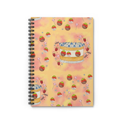 Tasty Chocolate Strawberries squish inspired + Cake Spiral Notebook - Ruled Line