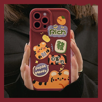 Multiple Design Options Cute Red Year Of Tiger iPhone Case