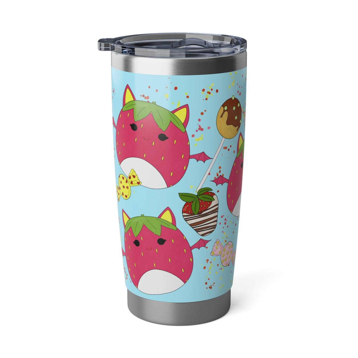 Cute Strawberry Fruit Bat squish inspired + Desserts Vagabond 20oz Tumbler