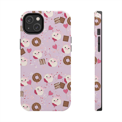 Cute Pink Cow squish inspired + Sweet Desserts/Treats Tough Phone Case. iPhone 7, 8, X, 11, 12, 13, 14 & more