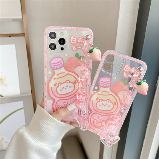 Adorable Peachy Drink Bear iPhone Case