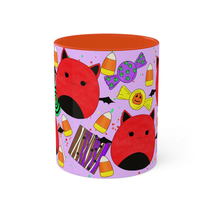 Cute Halloween Bat squish inspired+Sweet Treats (A) Colorful Mug, 11oz