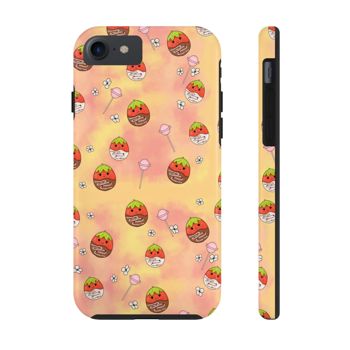 Tasty Chocolate Strawberries and Candy squish inspired Tough Phone Case iPhone 7, 8, X, 11, 12, 13, 14 & more