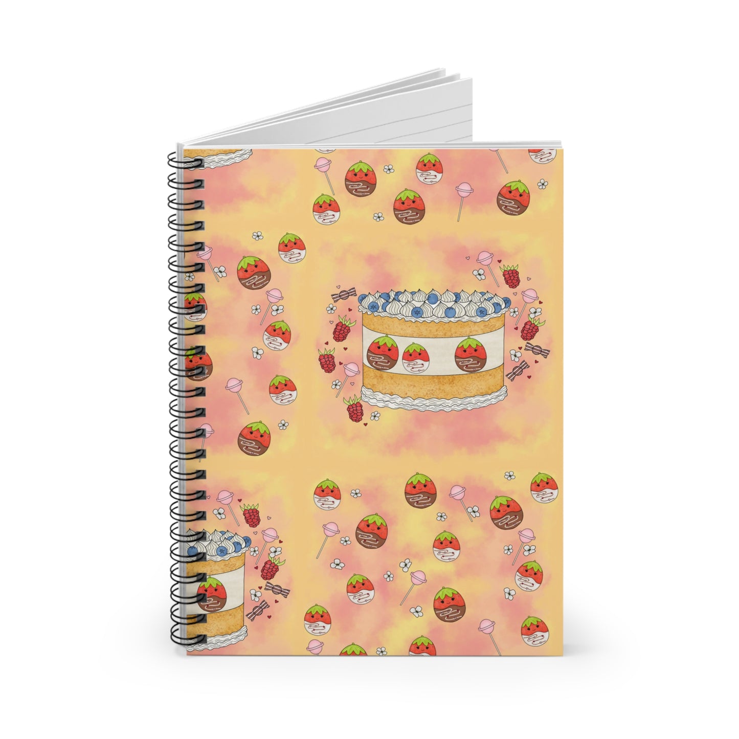 Tasty Chocolate Strawberries squish inspired + Cake Spiral Notebook - Ruled Line