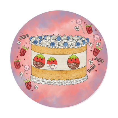 Tasty Chocolate Strawberries squish inspired + Cake (B)  Round Vinyl Stickers