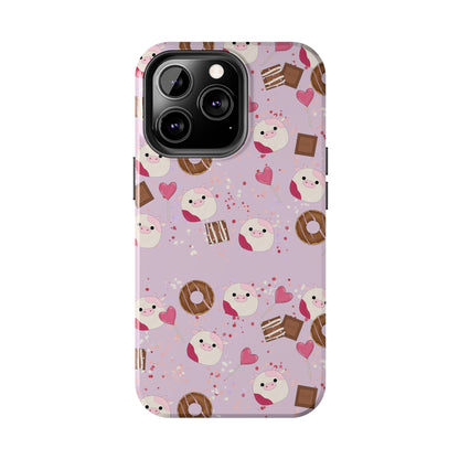 Cute Pink Cow squish inspired + Sweet Desserts/Treats Tough Phone Case. iPhone 7, 8, X, 11, 12, 13, 14 & more