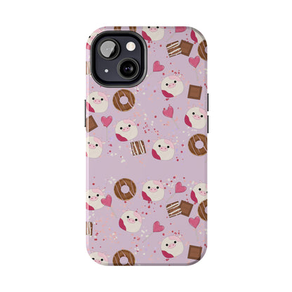 Cute Pink Cow squish inspired + Sweet Desserts/Treats Tough Phone Case. iPhone 7, 8, X, 11, 12, 13, 14 & more