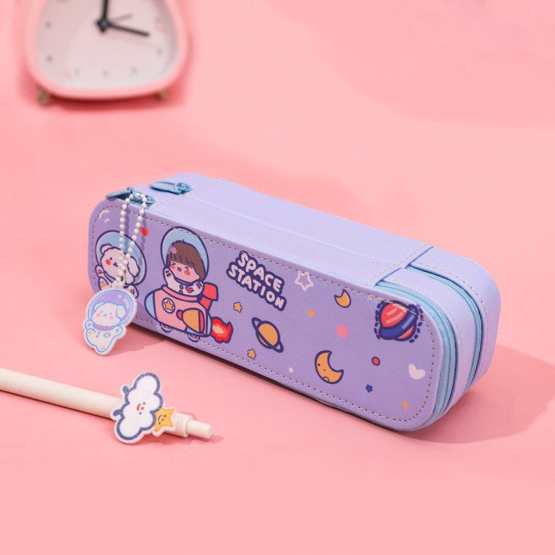 Kawaii Space Astronut Double-Layer Pencil Case