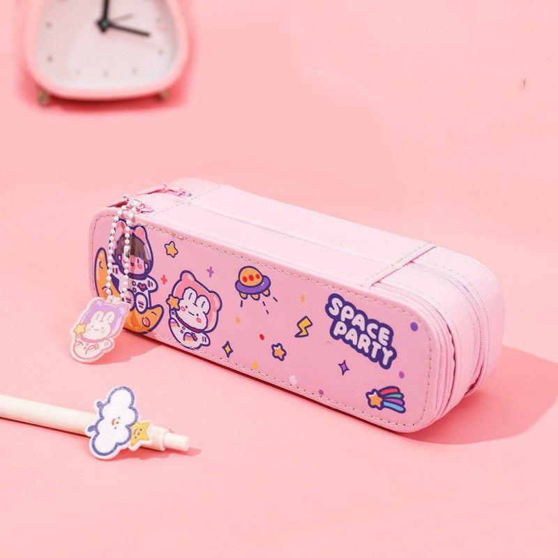 Kawaii Space Astronut Double-Layer Pencil Case