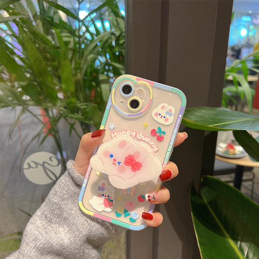 Transparent Cutie Spring Bunny iPhone Case