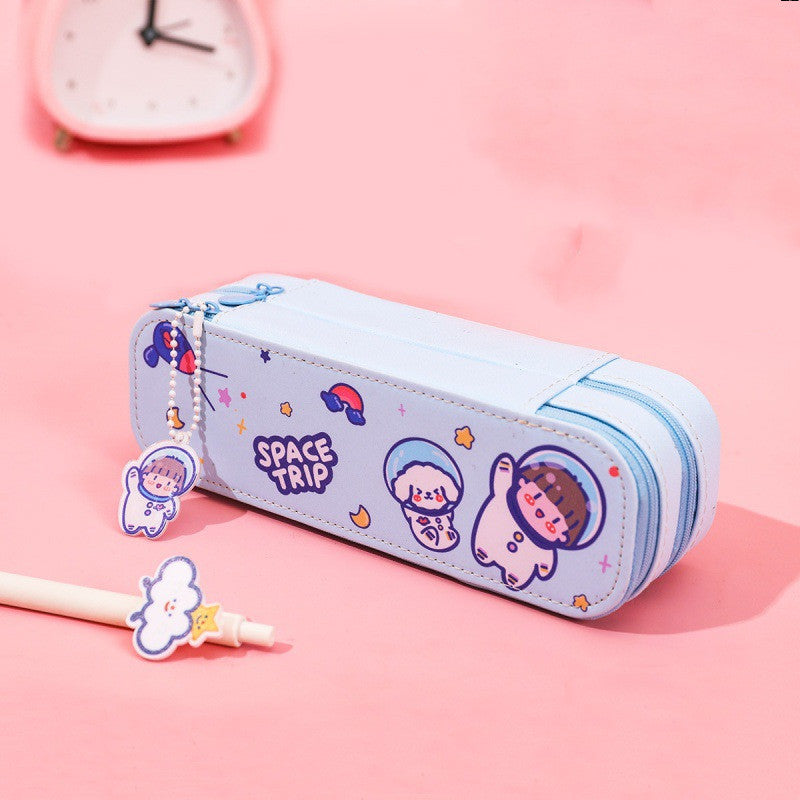 Kawaii Space Astronut Double-Layer Pencil Case