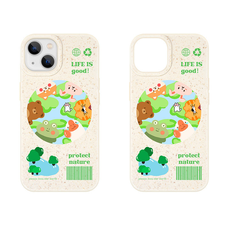 Adorable Animal Friends Fully Degradable iPhone Case