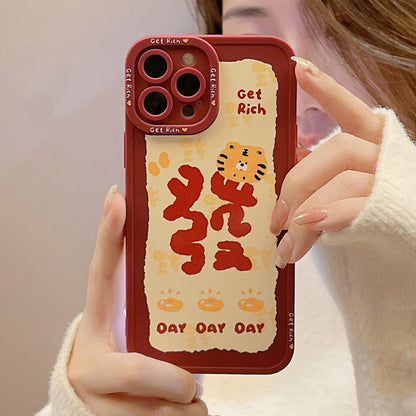 Multiple Design Options Cute Red Year Of Tiger iPhone Case