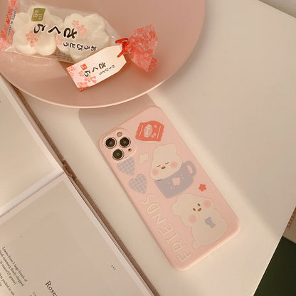 Adorable Pink Friend Bunny iPhone Case